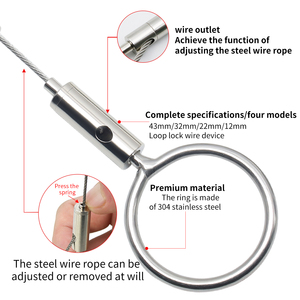 Cordon de <span class=keywords><strong>suspension</strong></span> réglable <span class=keywords><strong>en</strong></span> acier allié avec verrou pour l'affichage de produits et de vêtements, <span class=keywords><strong>suspension</strong></span> annulaire - Product Image 5