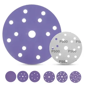 Disco abrasivo da 6 pollici per levigatura automobilistica e disco abrasivo 6 "P240 disco di carta vetrata viola Non intasato rotondo