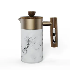 DHPO High fire Ceramic Coffee French Press macchina per caffè Espresso portatile Design con manico confortevole con temporizzazione a clessidra