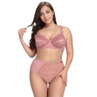 Vente en Gros Culottes Femme Taille Haute en Coton Filé et Dentelle Rose pour Femmes Fortes, Lot de 12 Pièces