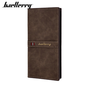 Portefeuille long pour homme Baellerry, cuir souple brun foncé, plusieurs emplacements pour cartes, portefeuille d'affaires avec fermeture éclair, usage quotidien - Product Image 1