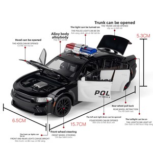 Schivare caricabatterie 1:32 lega di polizia in lega modello di auto modello di simulazione in metallo giocattolo <span class=keywords><strong>Muscle</strong></span> Car modello - Product Image 3
