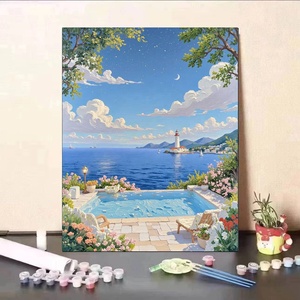 Marca XIXI, Pintura por Números Estilo Europeo, Arte en Lienzo Hecho a Mano, Paisaje Personalizado para Adultos y Niños, Decoración de Pared para el Hogar - Product Image 4