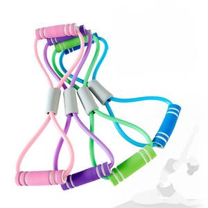 Cuerda elástica de yoga en forma de 8 para hombros y espalda, equipo de fitness para el hogar, patrón sólido bicolor - Product Image 1