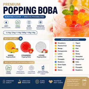 Bosmos Kiwi Popping <b>Boba</b> 3.3kg Bottle Bursting Fruit Juice <b>Bubble</b> Tea Topping HALAL/HACCP Certified Taiwan - Product Image 2