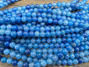 Cuentas Sueltas de Aventurina Azul Natural de 15 Pulgadas, Lisas y Redondas, de 2mm, 3mm, 4mm, 6mm, 8mm y 10mm, Venta al Por Mayor - Product Image 2