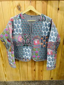 Best Quality Cotton <b>Quilted</b> <b>Jacket</b> Block Printed Boho Style <b>Quilted</b> Handmade <b>Jackets</b>, Gifts Button Closer <b>Jacket</b> for Women Gifts - Product Image 2