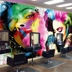 Carta <span class=keywords><strong>da</strong></span> Parati 3D Personalizzata Colomac per Barbiere, Decorazione Nostalgica per Salone di Bellezza, <span class=keywords><strong>Adesivi</strong></span> Murali - Product Image 3