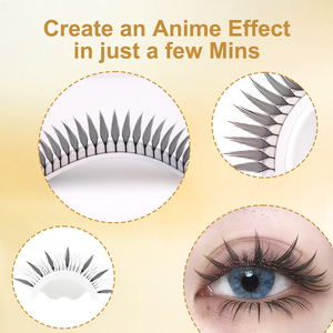 Vente en gros d'extensions de cils de vison préfabriquées, forme d'anime de luxe léger, forme de Pteris, bande dessinée d'elfe, flèche, extension de faux cils - Product Image 6