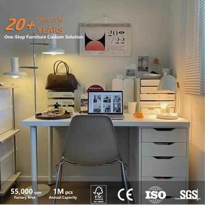 Bureau d'ordinateur en MDF écologique personnalisé pour filles, ensemble combiné bureau et coiffeuse peu encombrant avec assemblage facile - Product Image 2