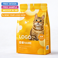 Sacs d'emballage personnalisés en plastique Mylar de 15 kg pour aliments pour chiens et chats, sachets souples à fond plat pour aliments pour animaux de compagnie