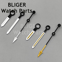 Aiguilles de montre en acier inoxydable NH35 NH36 ETA2824 PT5000, noires, blanches, jaunes, pour montre pilote, aiguille lumineuse verte, pour modification de montre