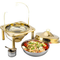 Speisenwärmer mit Edelstahl-Luxus-Chafing-Dishes Restaurant-Buffet-Set Hotel-Party-Chafing-Dish-Buffet-Set mit Klappdeckel