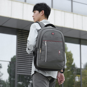 Men's Oxford Cloth <b>Backpack</b> Gray 20-35L <b>Large</b> Capacity Business Travel Computer Bag - Product Image 1