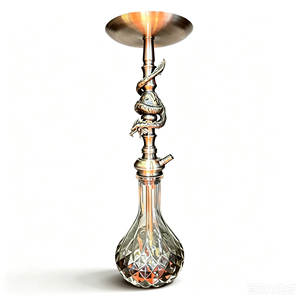 Cachimba de latón con diseño de dragón, pipa de tabaco metálica con base de cristal transparente, para exhibición en salones de fumadores y bares - Product Image 2
