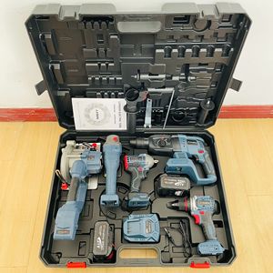 Conjunto de Ferramentas Elétricas Sem Fio 5 em 1: Furadeira, Martelo de Impacto, Esmerilhadeira, Chave de Impacto e Serra Circular Multifuncional em Alumínio OEM - Product Image 3
