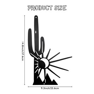ของตกแต่งผนังรูปกระบองเพชรโลหะและงานศิลปะสำหรับสวน, ของตกแต่งสวนลานบ้านสไตล์ทะเลทราย, งานศิลปะพระอาทิตย์ตกแบบซากัวโรสไตล์ชนบทสำหรับตกแต่งบ้าน, งานศิลปะโลหะตกแต่ง - Product Image 6