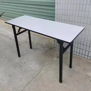 Foldable Desk for Exhibition And Event.180x76x76CM Folding Steel Desk with Plywood table panel