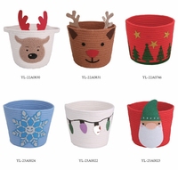 Décoration de noël panier-cadeau corde de coton panier de bonbons Portable thème rouge et vert fête de vacances enfants sac de rangement léger