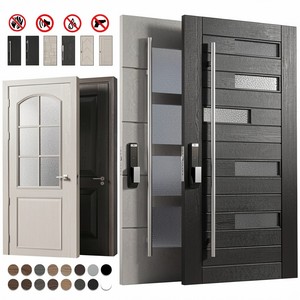 Fabricant professionnel de portes BASEN du Guangdong, portes d'entrée extérieures en aluminium noir pour maison, villa, appartement, condo, sécurité. - Product Image 1