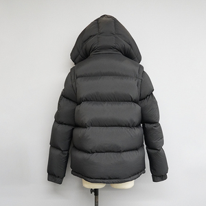 Blouson matelassé noir personnalisé pour <span class=keywords><strong>homme</strong></span>, manches amovibles, <span class=keywords><strong>manteau</strong></span> en duvet de canard pour femme avec capuche amovible - Product Image 2