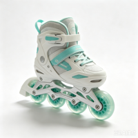 Patins à roulettes d'extérieur vert herbe pastel avec 4 roues en PU pour protéger les chaussures et assurer la sécurité des patineurs