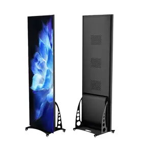 Hoogte Verstelbare Draagbare Indoor Led Poster Wifi Usb Control Staande Led Poster Display 1920X640Mm Draagbare Led Poster Scherm