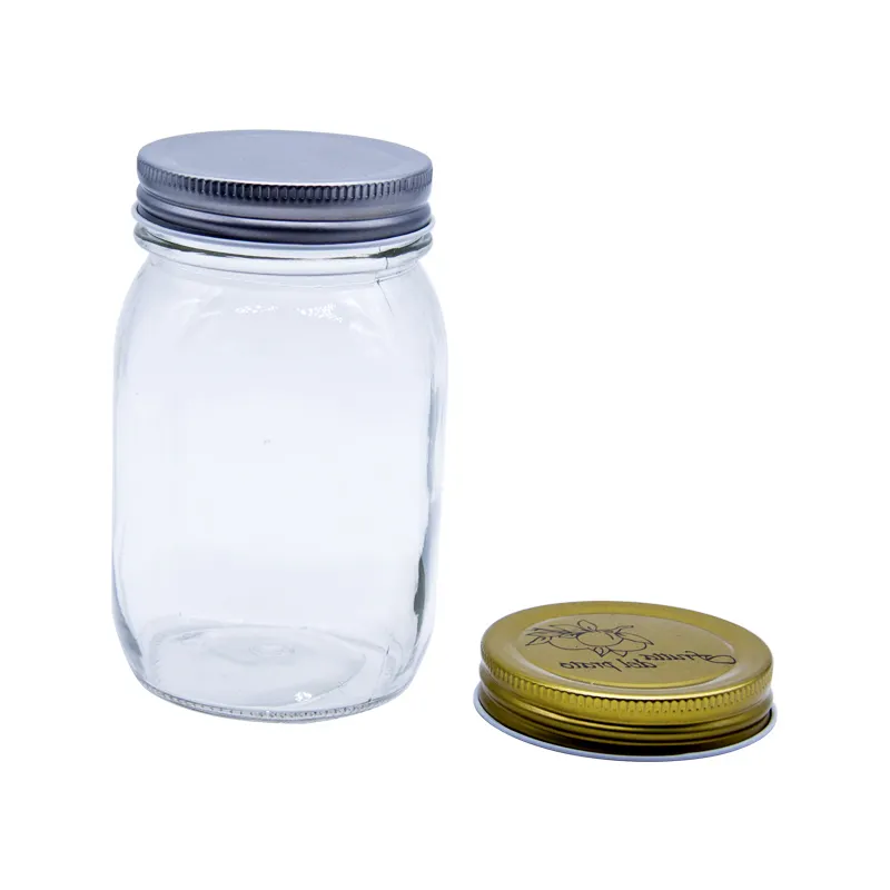 4oz 6oz 8oz 10oz 12oz Glass Mason Jars Clip Top Glass Jar Empty Food Storage Glass Mason Jar With Metal Lid