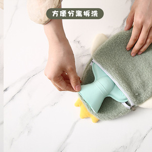 <b>Hot</b> <b>Water</b> <b>Bottle</b> Plush Cartoon Design <b>Water</b> Filled Hand Warmer With Cover And <b>Strap</b> For Winter Use - Product Image 1
