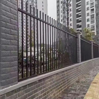 Clôture de jardin en métal thermolaqué avec cadre galvanisé, barres verticales décoratives, étanche, pour piscine et villa, fournie en vrac