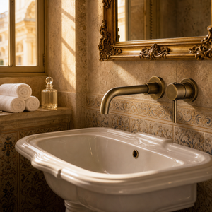 Robinet de salle de bain mural anti-traces de doigts <span class=keywords><strong>AMAXO</strong></span>, luxueux, pour lavabo, eau chaude et froide - Product Image 2