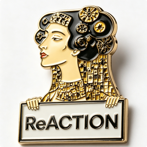 ReACTION Art Deco Femme Épinglette Métallique Plaqué Or Forme Irrégulière Émail Dur Badge de Mode de Collection - Product Image 3
