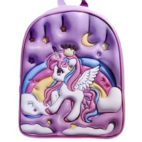 Sac à dos licorne de dessin animé en PU léger avec fermeture éclair, idéal pour les garçons et les filles – Collection 2024 à prix réduit