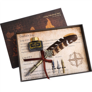 Calligraphy Feather Signing Pen With 3 Nib Business Corporate Pen Gift Set With Box
