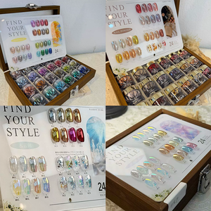 Ensemble de poudre à ongles Aurora Chrome 24 couleurs, paillettes miroir, paillettes de lune, pigment super brillant, poudre pour nail art DIY - Product Image 6