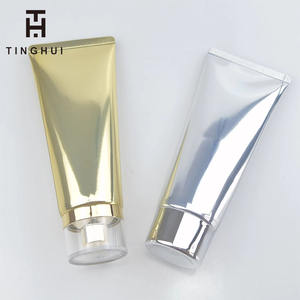 Envases de lujo para cosméticos, dorados, de 50ml, 100ml, 200ml, tubos vacíos de plástico para loción y cuidado de la piel con tapa de rosca. - Product Image 5