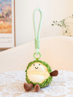 Groothandel Fruit Pluche Sleutelhanger Schattige Oranje Mangosteen Banaan Fruit Sleutelhanger Charms Op Maat Gemaakte Fruitvormige Sleutelhangers