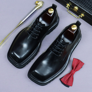Chaussures en cuir de qualité supérieure à semelle épaisse pour hommes, fabriquées en cuir de vache véritable, chaussures Oxford formelles pour hommes - Product Image 6