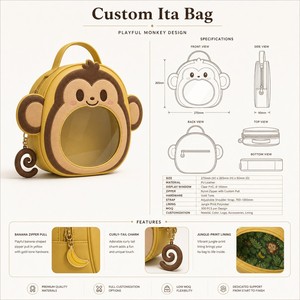 Mochila Ita <span class=keywords><strong>de</strong></span> <span class=keywords><strong>Mono</strong></span> Jugueteño y Divertido con Tirador <span class=keywords><strong>de</strong></span> Cremallera <span class=keywords><strong>de</strong></span> Plátano, <span class=keywords><strong>Cola</strong></span> Rizada y Forro con Estampado <span class=keywords><strong>de</strong></span> Selva, Bolso <span class=keywords><strong>de</strong></span> Hombro con Temática <span class=keywords><strong>de</strong></span> Selva Salvaje - Product Image 1