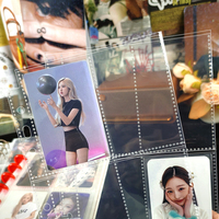 Carpeta personalizada para álbum de fotos con hojas sueltas, colección de almacenamiento de tarjetas K-pop Idol Star de gran capacidad, cuero vaquero PU de 3 pulgadas