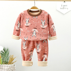 Conjuntos de Ropa Interior Térmica de Felpa para Niños y Niñas, Otoño Invierno, Traje Navideño, Ropa para Bebés de 1 a 5 Años, Ropa Abrigada para Niños - Product Image 4