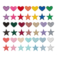 Lot de patchs brodés colorés en forme de cœur, étoile et fleur, badges thermocollants arc-en-ciel pour vêtements et chapeaux d'enfants