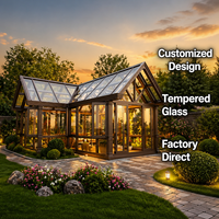 [Direct Usine] Véranda Moderne Personnalisée en Aluminium avec Toit en Verre Trempé Étanche pour Jardin, Balcon, Patio, Terrasse