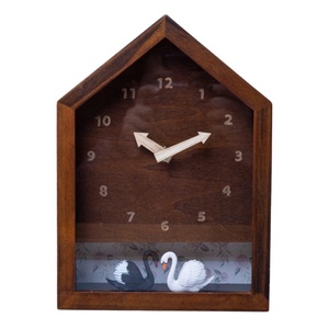 Hình dạng ngôi nhà bằng gỗ làm dễ thương phong cách bàn gỗ Đồng hồ bàn - Product Image 2