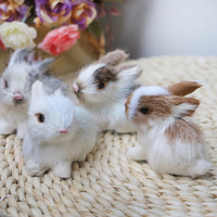 Mini lapin en peluche blanc réaliste et mignon Pâques Noël lapin poupée Simulation lapin jouet
