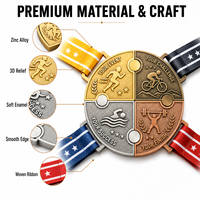 Medaglie Personalizzate in Oro Smaltato con Design Gratuito OEM, Medaglia Personalizzata per Corsa o Puzzle con Nastro Lungo