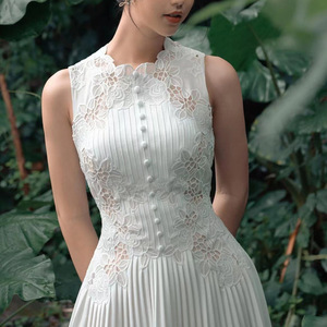 Betergirl ชุดเดรสแขนกุดปักลูกไม้<span class=keywords><strong>สี</strong></span>ขาวลาย<span class=keywords><strong>น้ำ</strong></span>สีขาวหรูหราสำหรับผู้หญิง - Product Image 4
