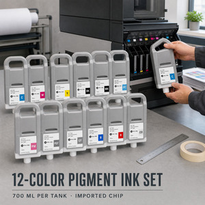 Cartouche d'encre compatible OCB 12 couleurs Pfi 1700, recharge d'encre pigmentée avec nouvelle puce pour imprimante Canon Pro 2000 4000 - Product Image 1