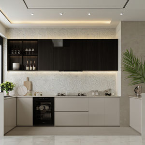 섬 세트가있는 고급 MDF 회색 주방 캐비닛 고광택 흰색 셰이커 디자인 고급 주방 캐비닛 - Product Image 2