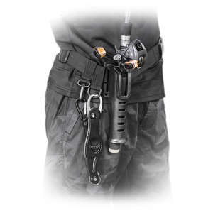 Support de canne à pêche Fisherbon Fisherman's Bund en nylon noir pour canne à lancer, fixation à la taille pour la pêche en mer, en bateau, à la ligne. - Product Image 1